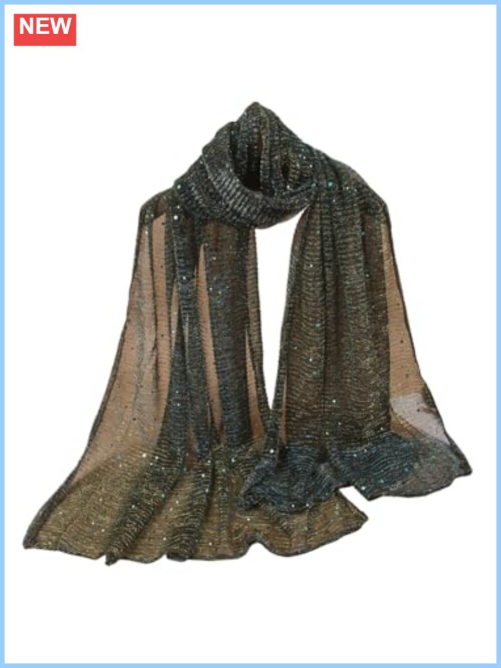 Sequin Bandana Square Scarf Silk Mesh Shawl Wraps